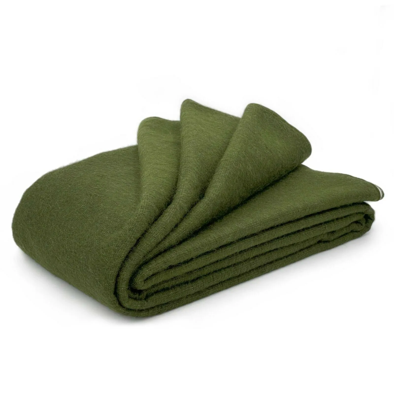 Nulti - Baby Alpaca Blanket - Extra Large - Solid reversible - olive green/cream