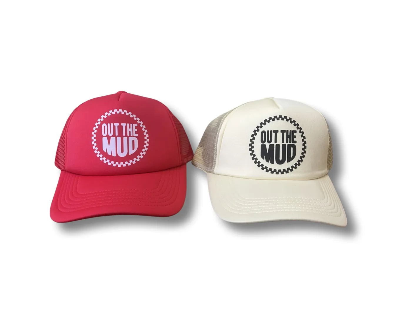 Out the mud trucker hat black & orange