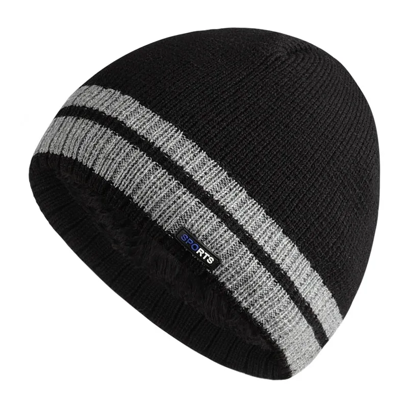 outdoor knitted hats cotton hats plus velvet men