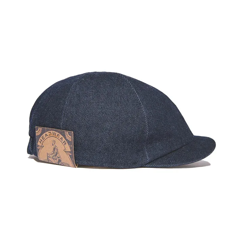 Oversized Men's Denim Newsboy Caps - Casual Vintage Flat Cap