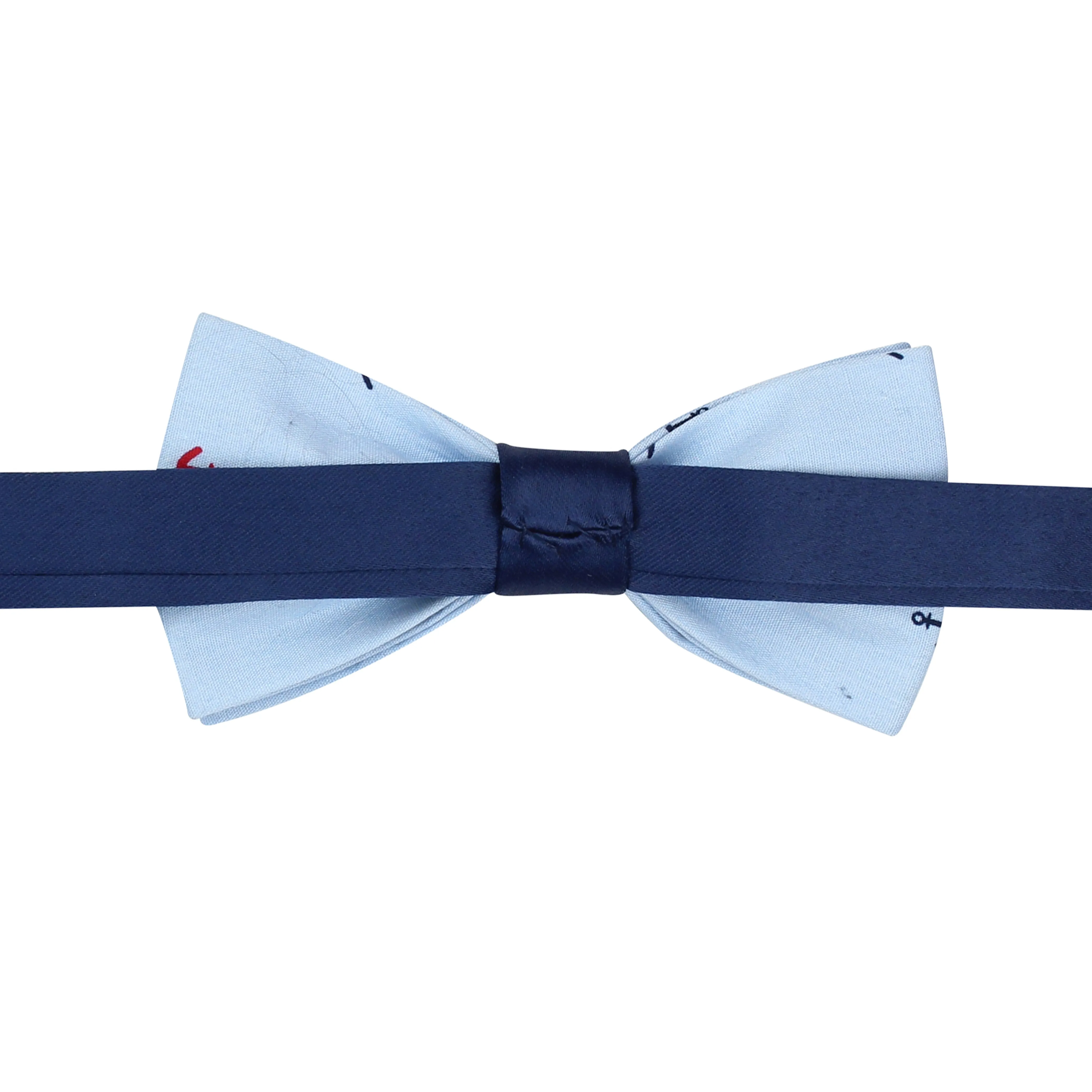 Peluche Anchor Print Sky blue Bow Tie For Men