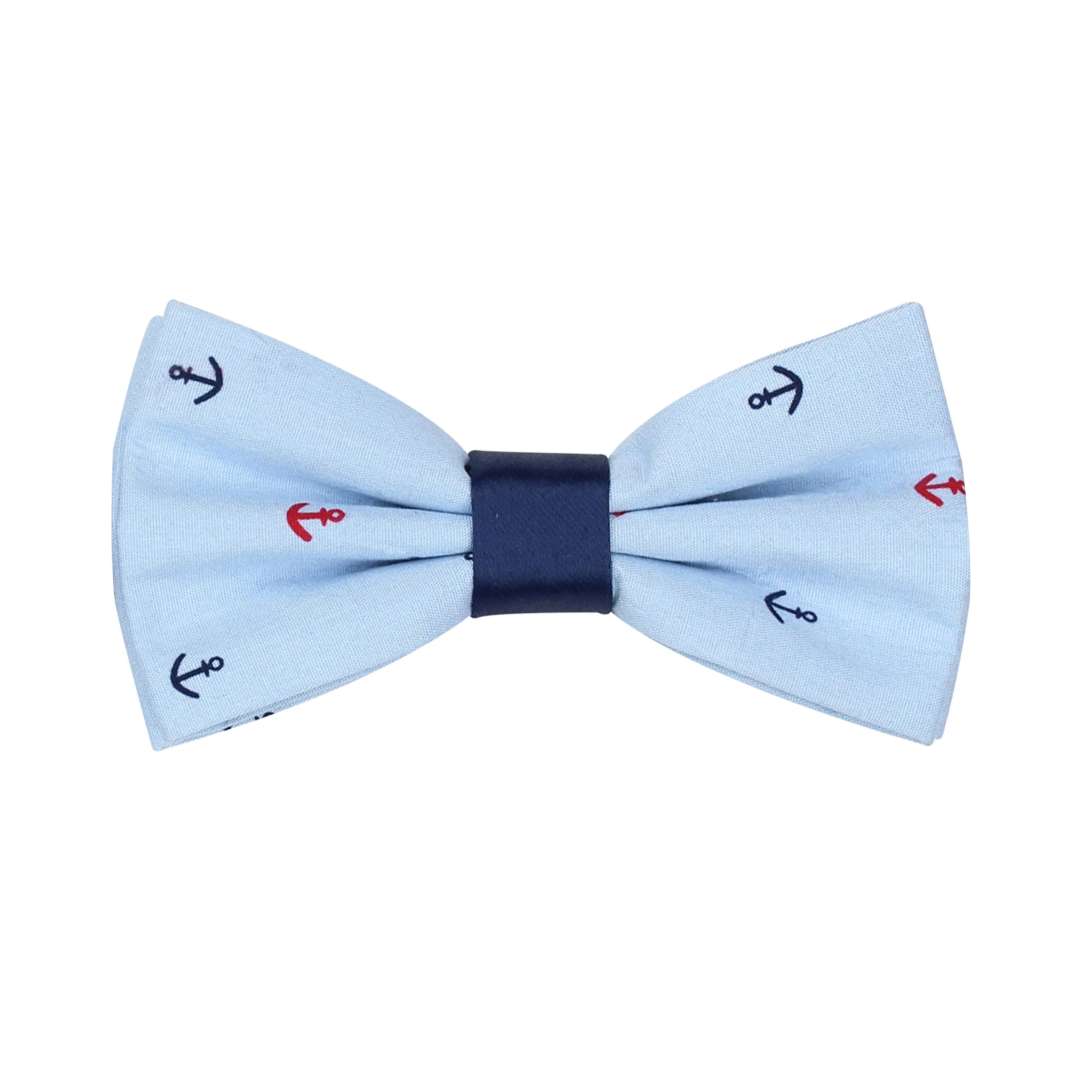 Peluche Anchor Print Sky blue Bow Tie For Men