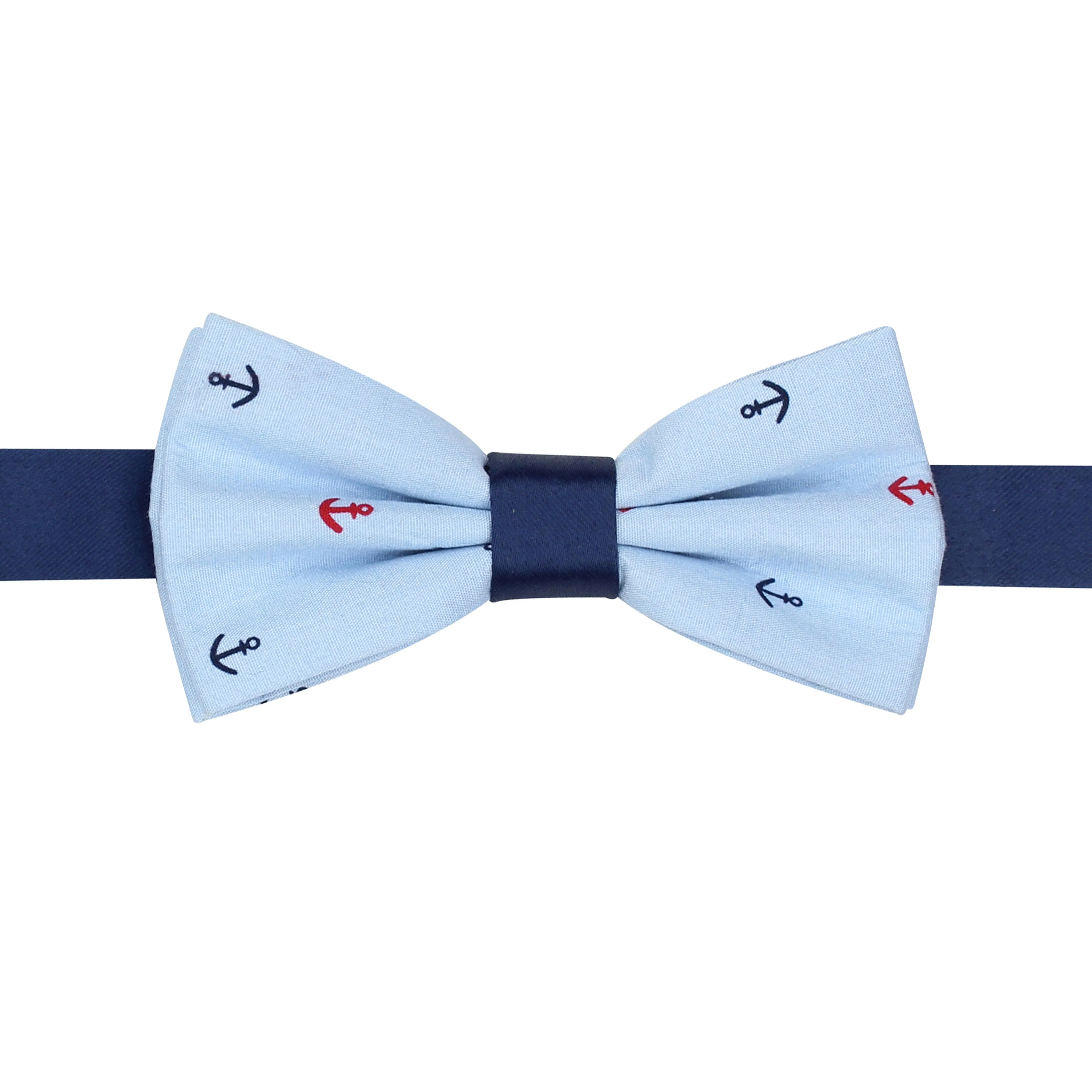 Peluche Anchor Print Sky blue Bow Tie For Men