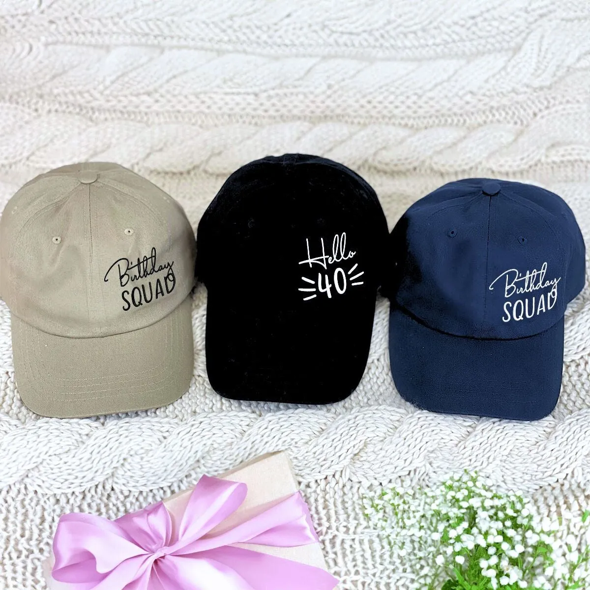 Personalized Birthday Squad Hat with Embroidered - Unique Beach Birthday Party Gift Idea