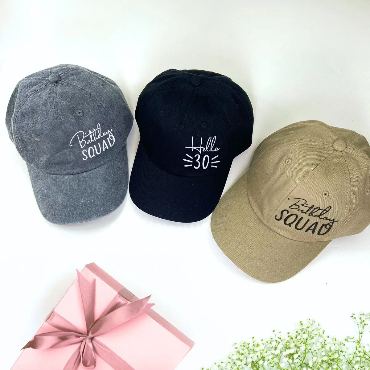 Personalized Birthday Squad Hat with Embroidered - Unique Beach Birthday Party Gift Idea