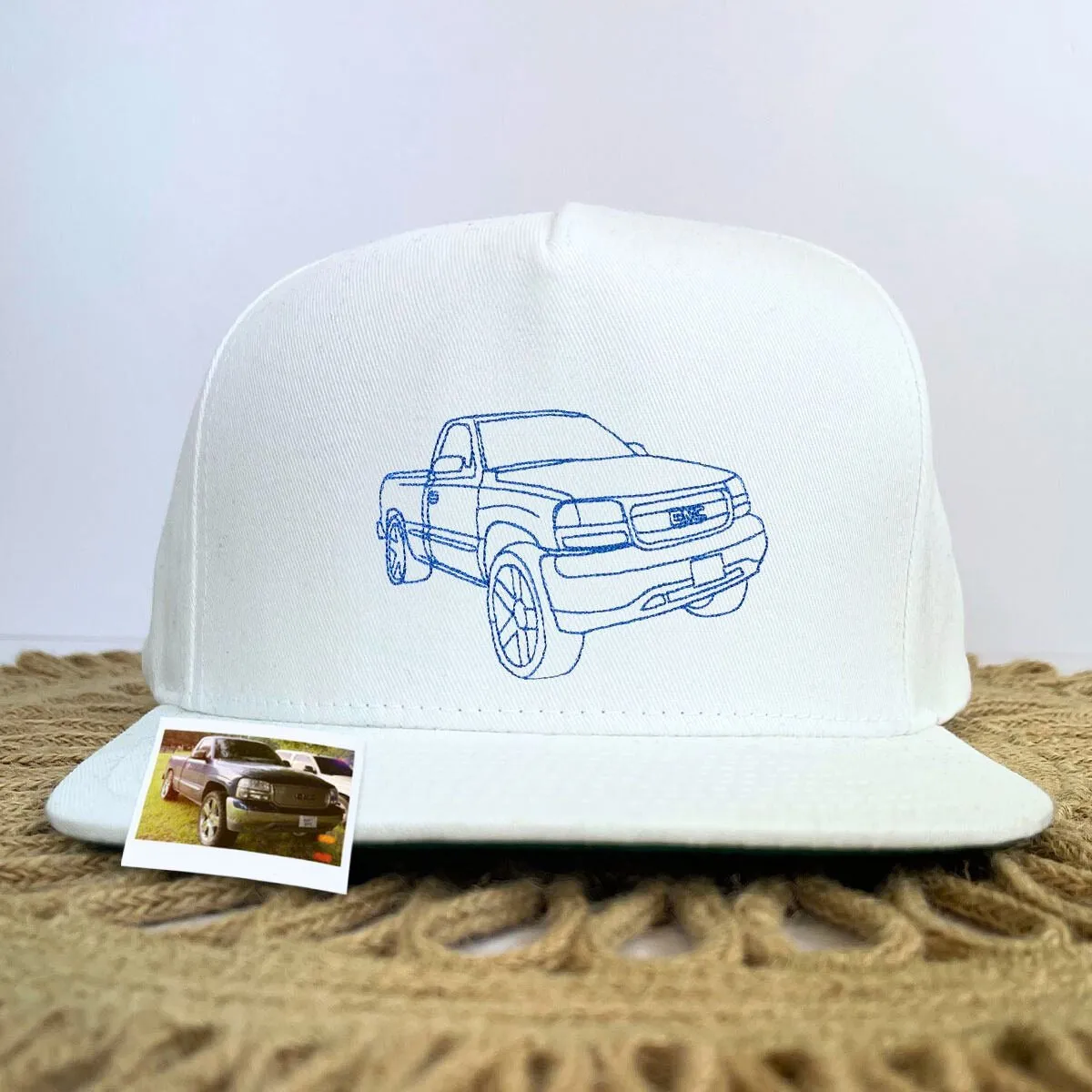 Personalized Car Hat with Custom Embroidered Photo - Unique Car Guy Gift Idea