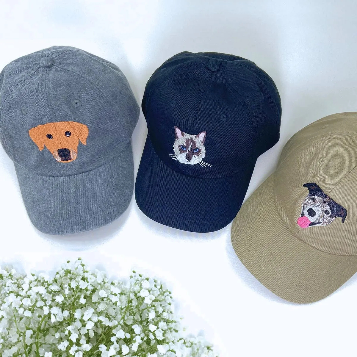 Personalized Dog Hat with Custom Embroidered Photo - Unique Dog Lover Gift Idea