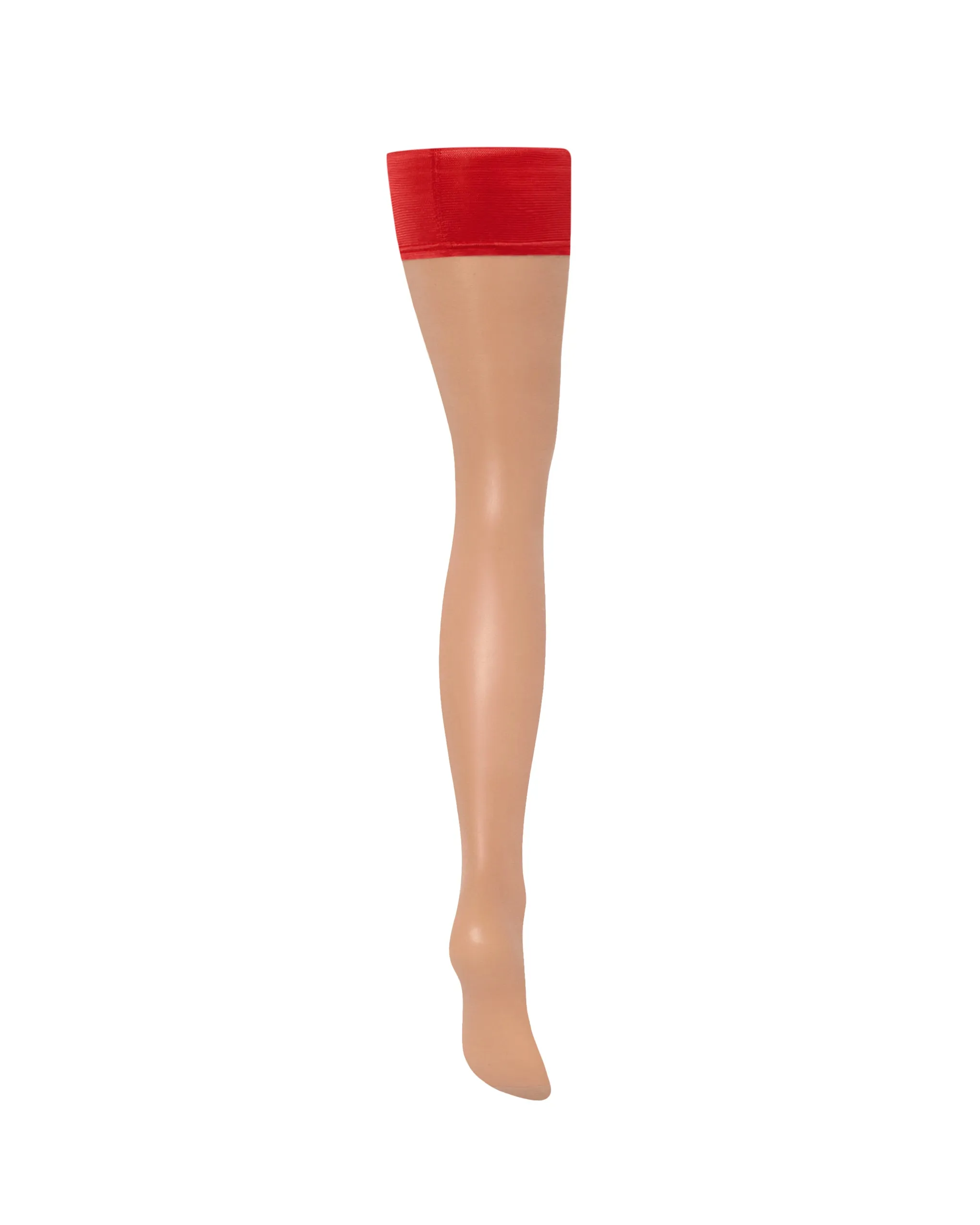 Plain Leg/Plain Top Hold Ups Sheer/Red