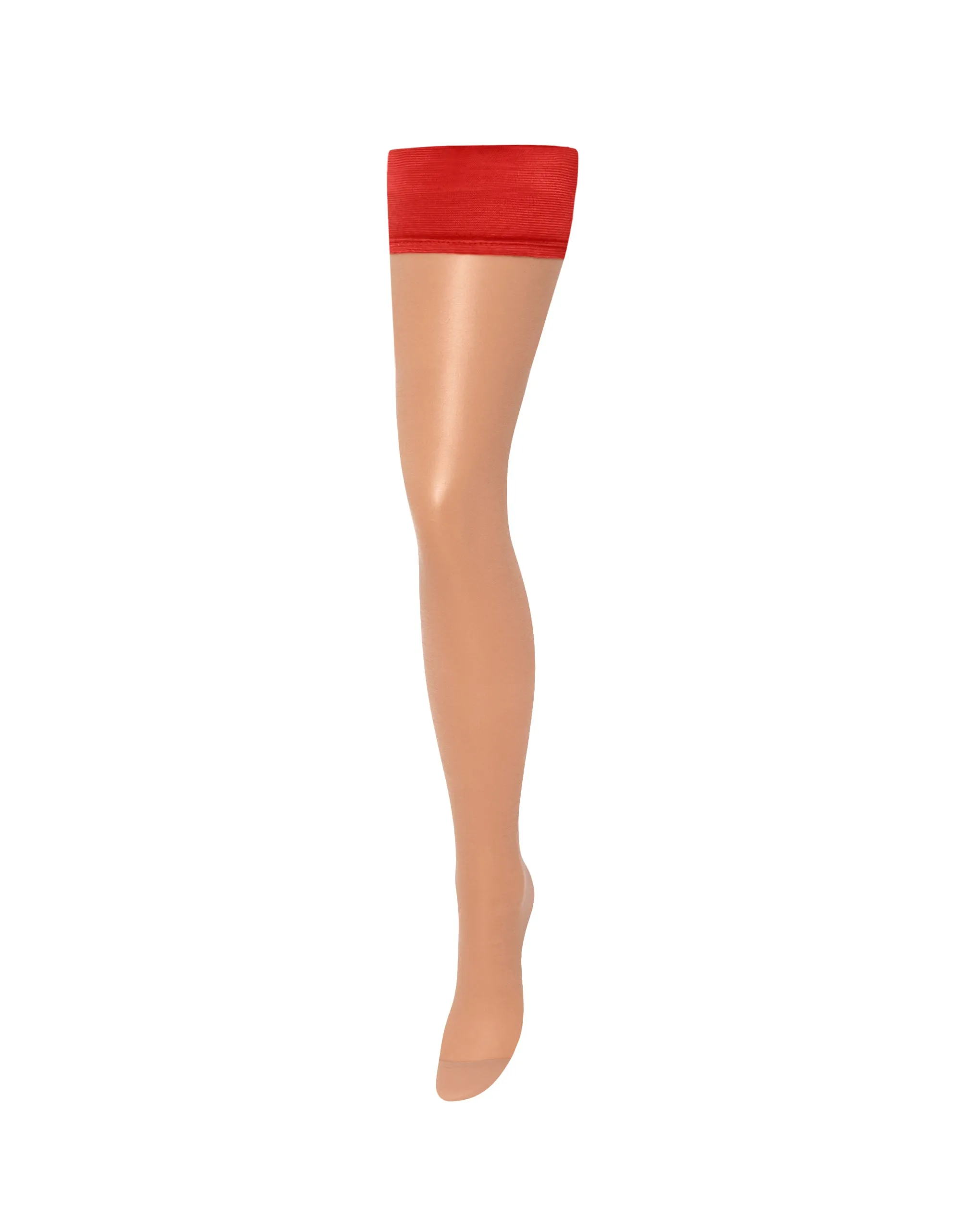 Plain Leg/Plain Top Hold Ups Sheer/Red