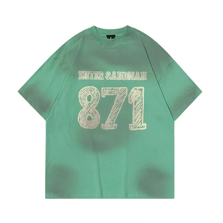 "871" Print Tee - Casual Style