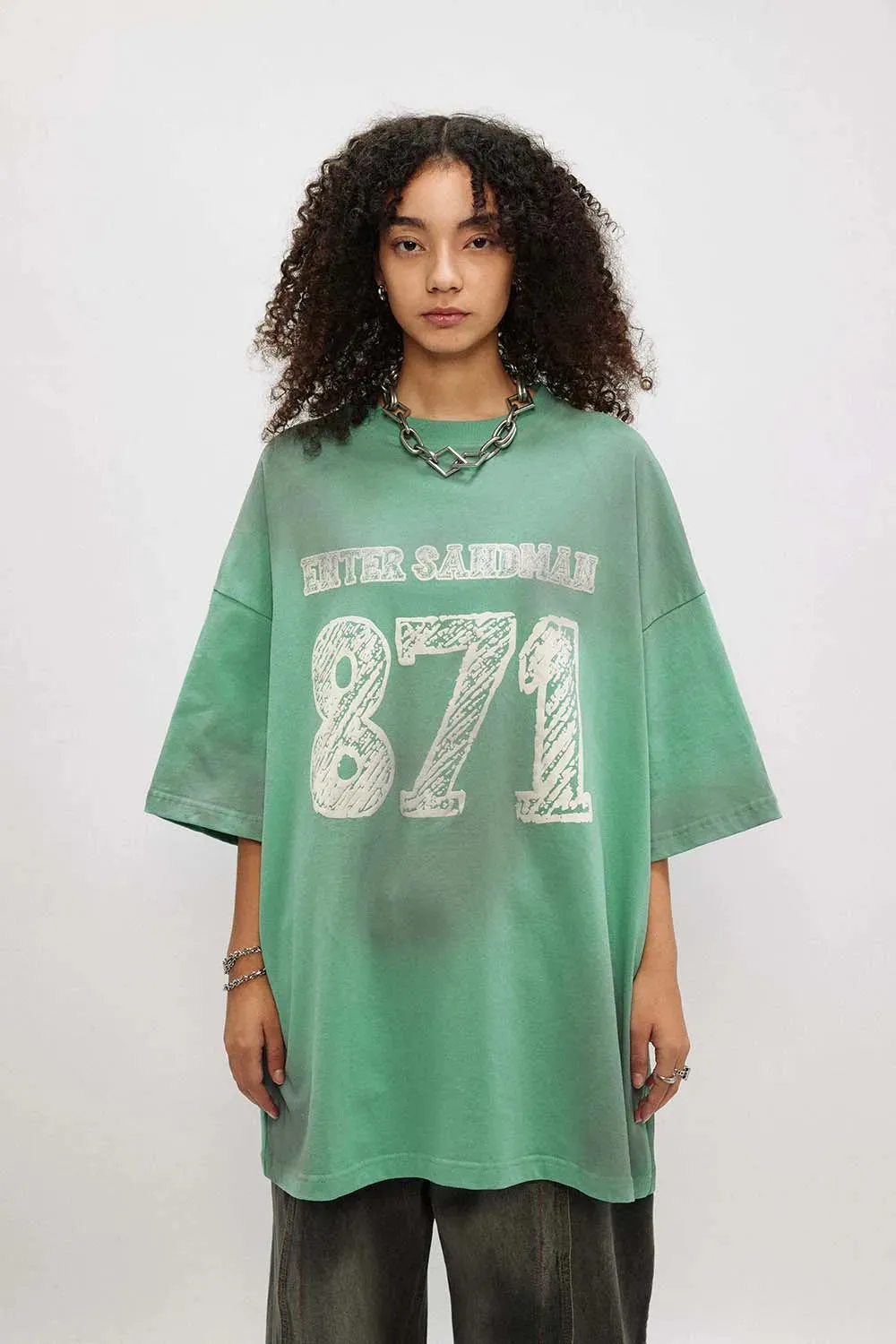 "871" Print Tee - Casual Style