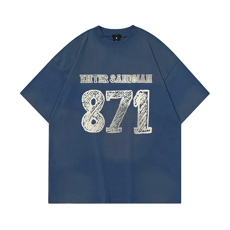 "871" Print Tee - Casual Style