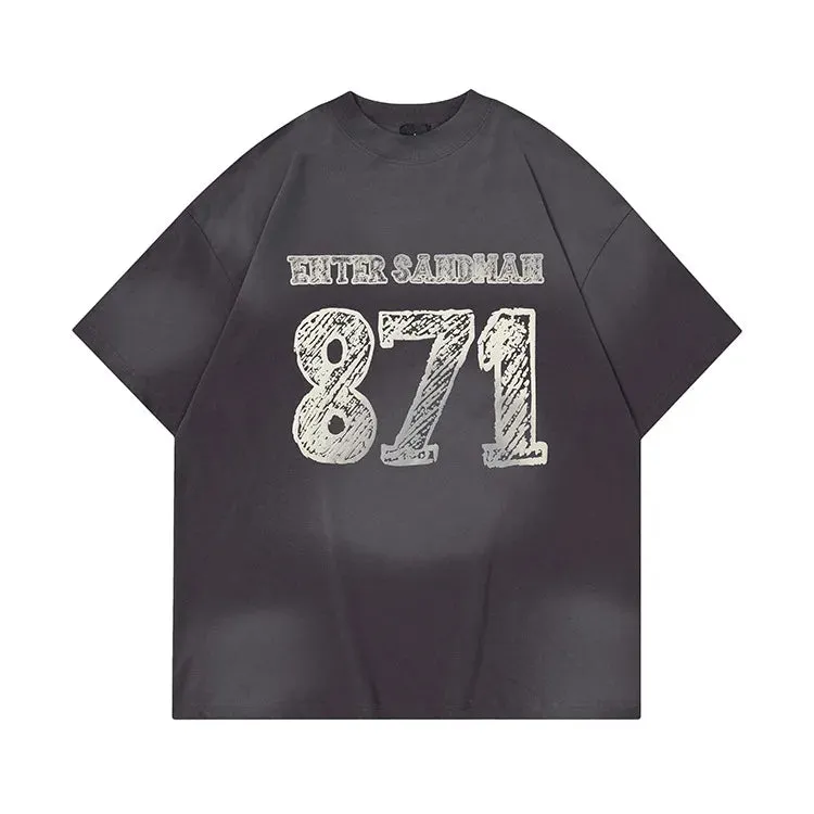 "871" Print Tee - Casual Style