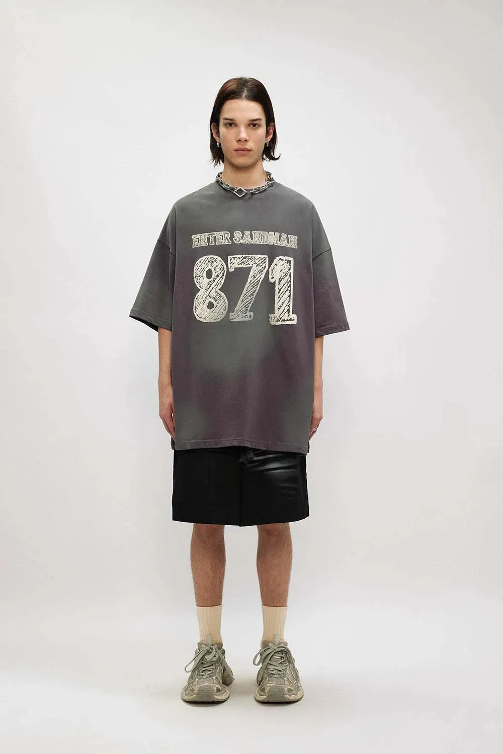 "871" Print Tee - Casual Style