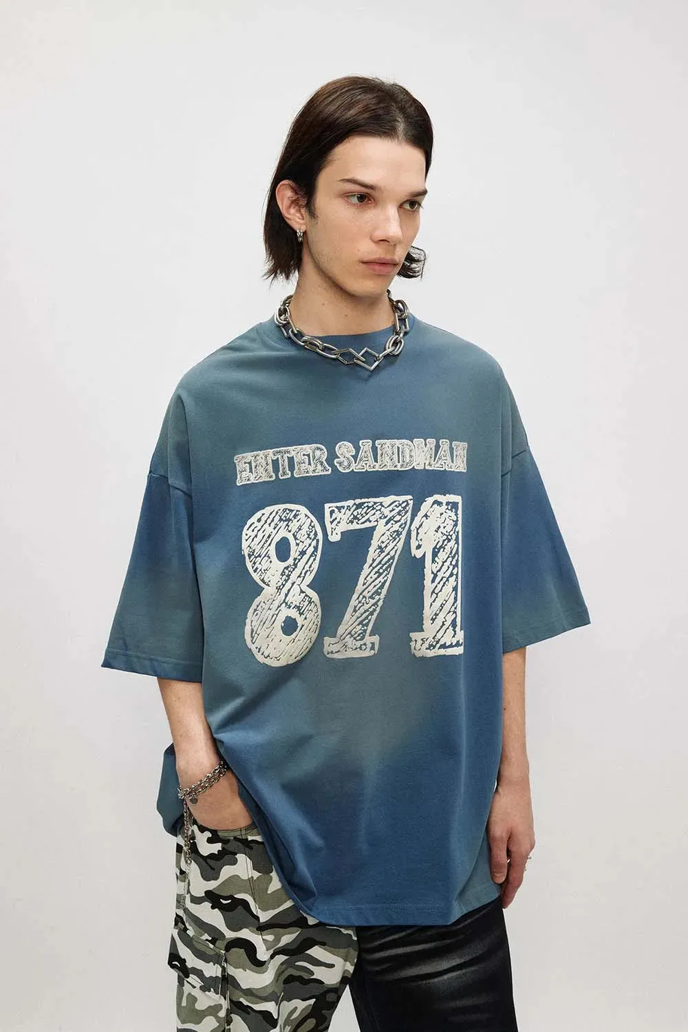 "871" Print Tee - Casual Style