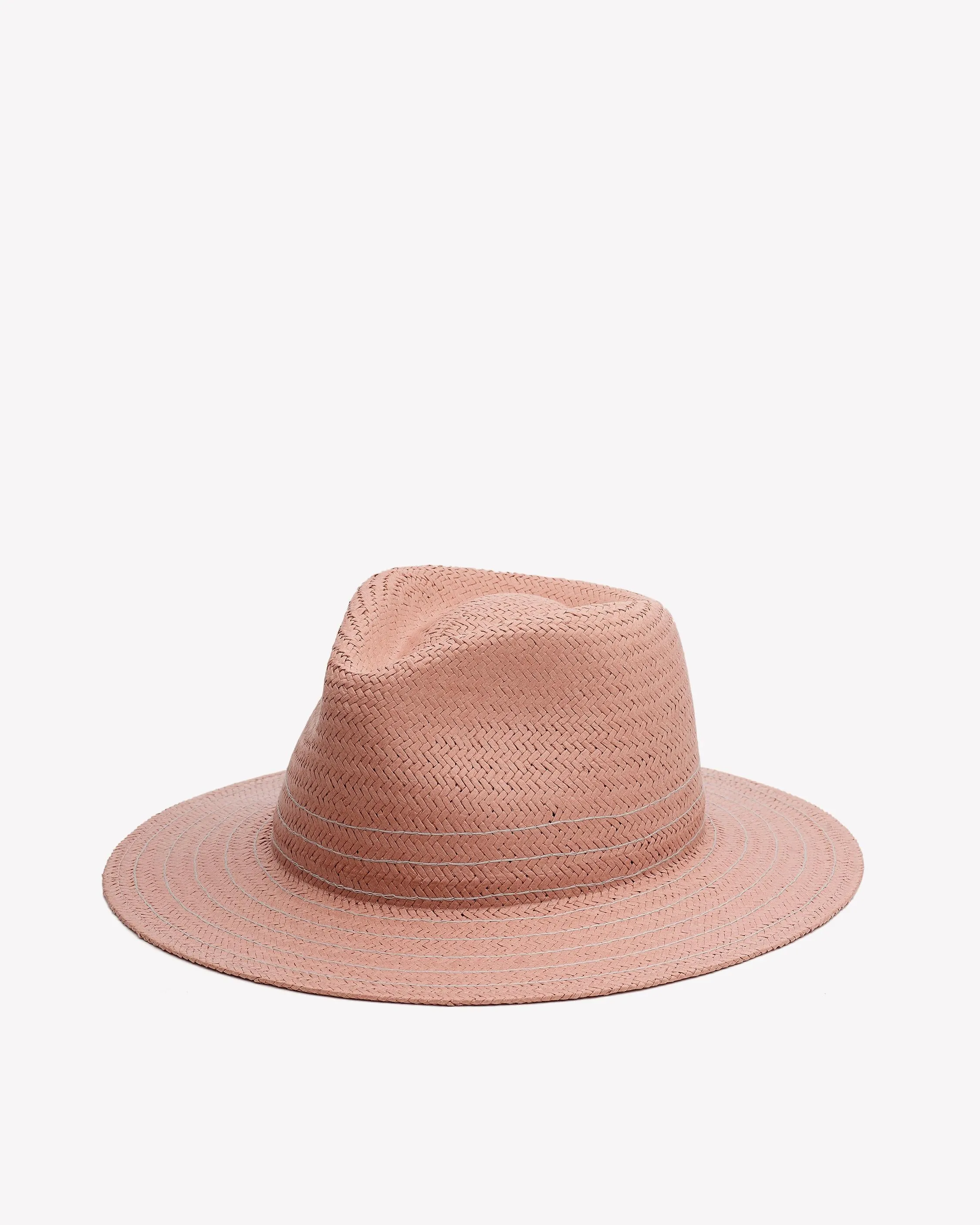 Rag & Bone - Packable Straw Fedora in Pink