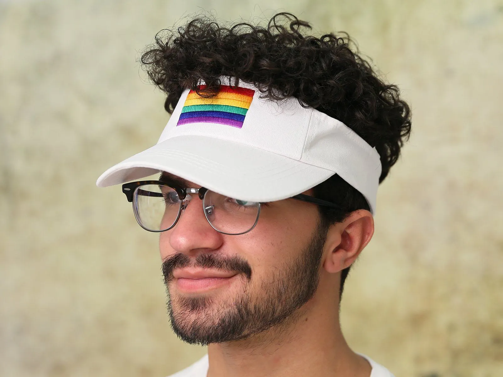 Rainbow Flag Visors in White