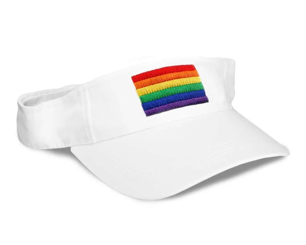 Rainbow Flag Visors in White