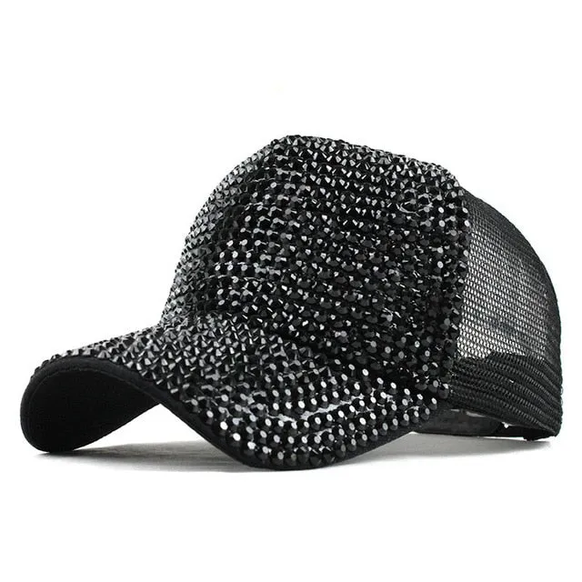 Rhinestone Gothic Punk Embroidered Baseball Cap