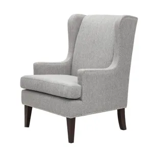 Savannah Grey Studded Wingback Armchair