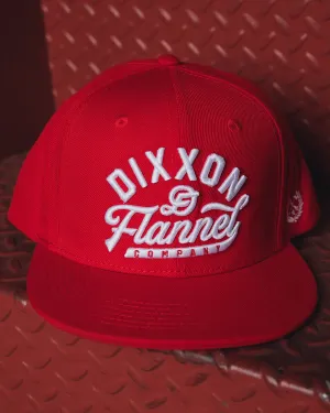 Script Flat Bill Snapback - Red