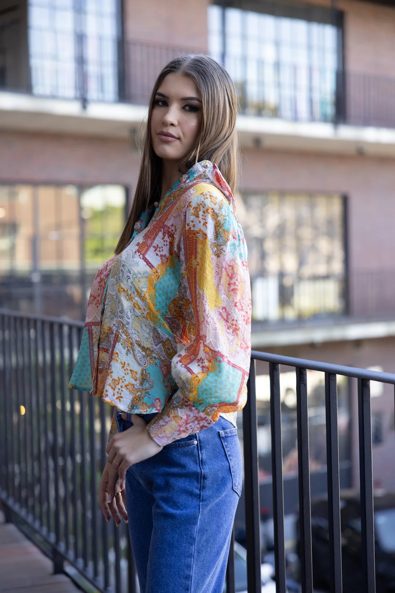 Sheer Printed Blouse