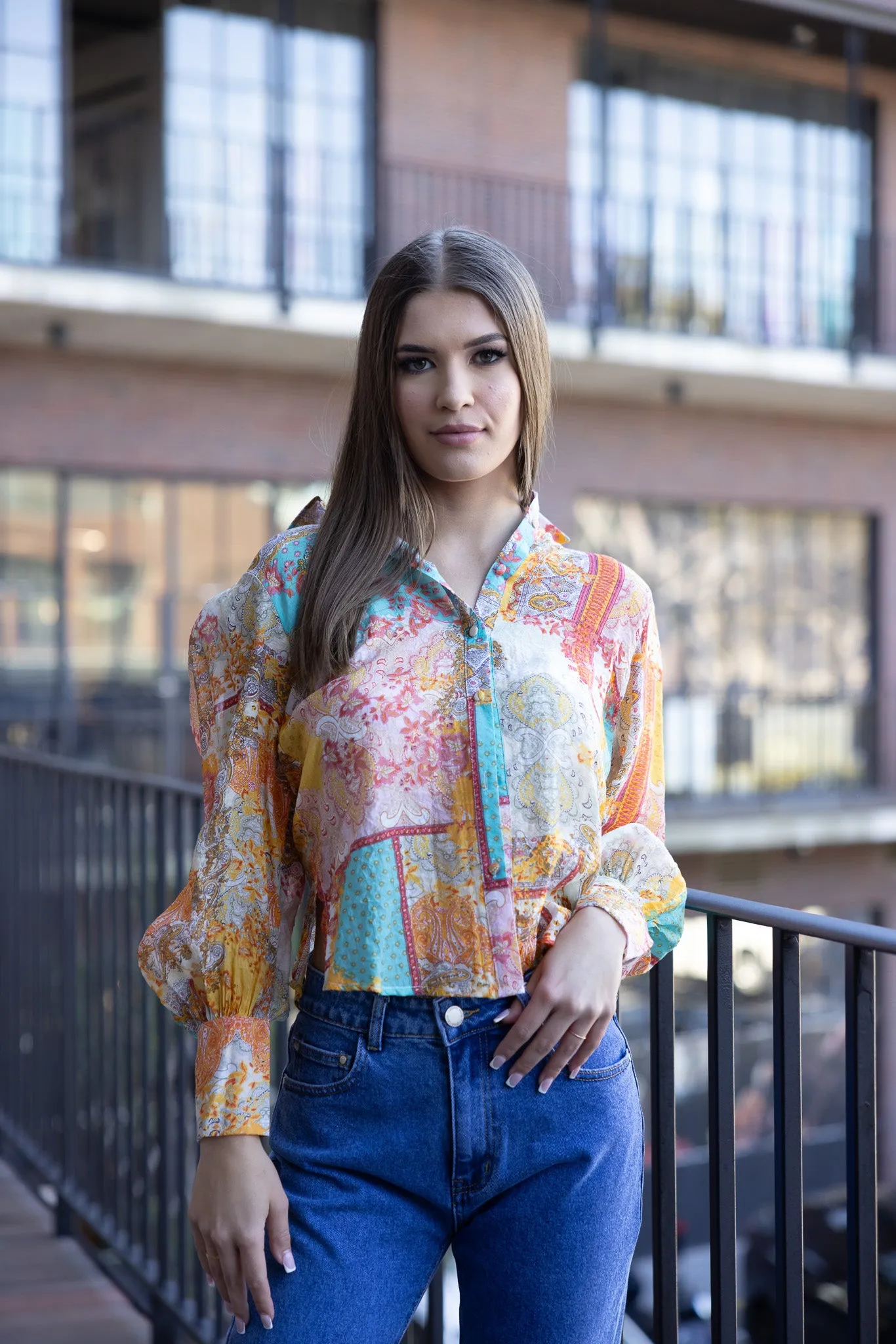 Sheer Printed Blouse