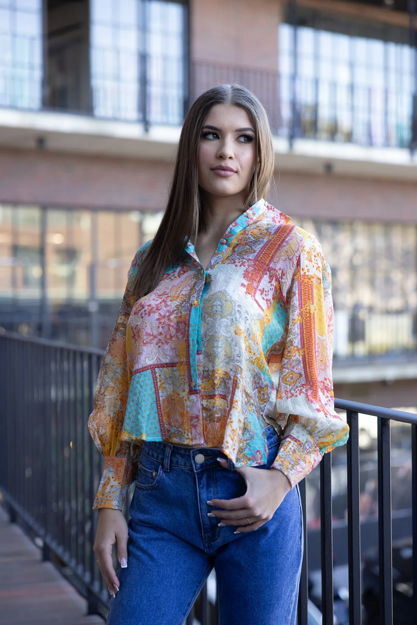 Sheer Printed Blouse