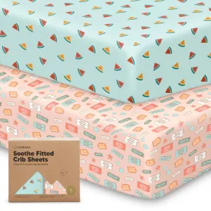 Soothe Fitted Crib Sheet (Beach Day)