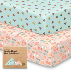 Soothe Fitted Mini Crib Sheet (Beach Day)