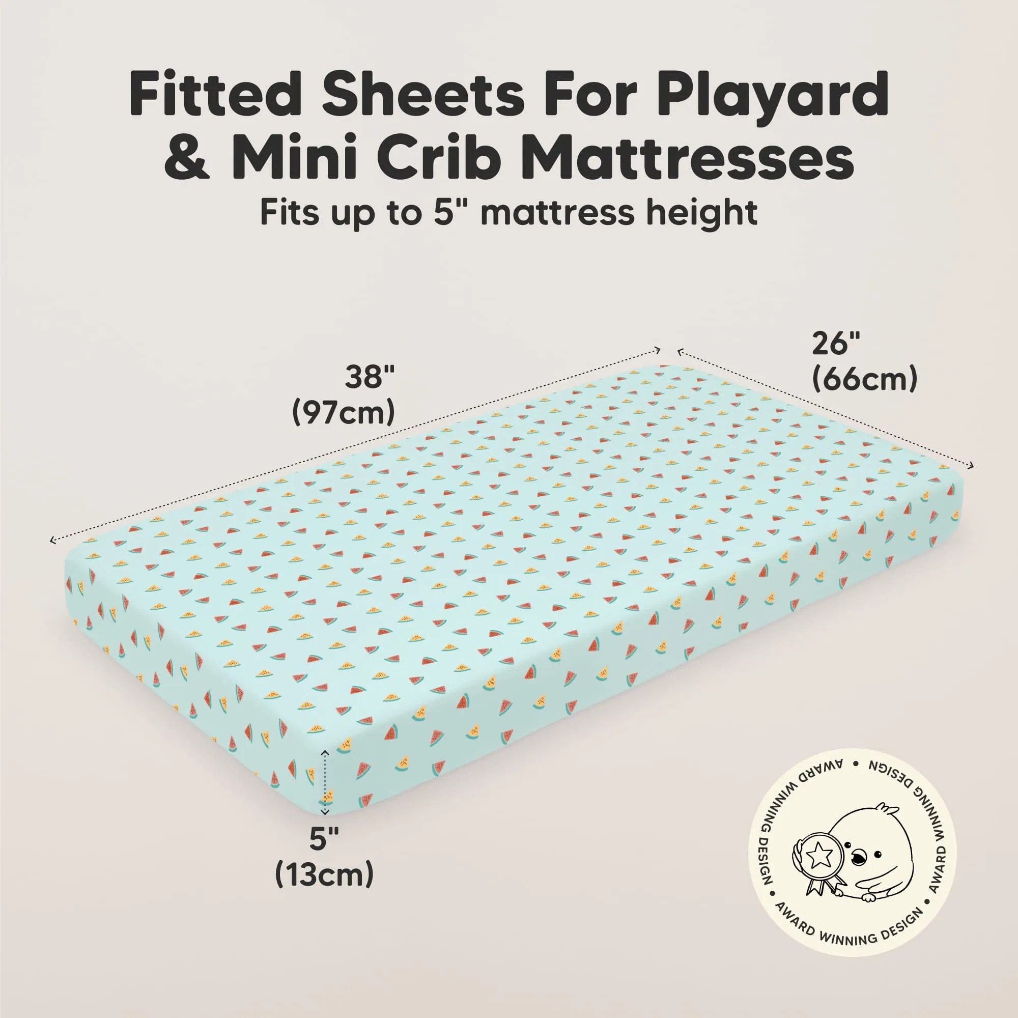 Soothe Fitted Mini Crib Sheet (Beach Day)