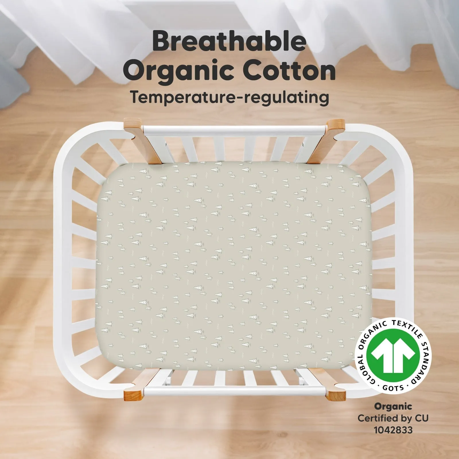 Soothe Fitted Mini Crib Sheet (Pine Grove)