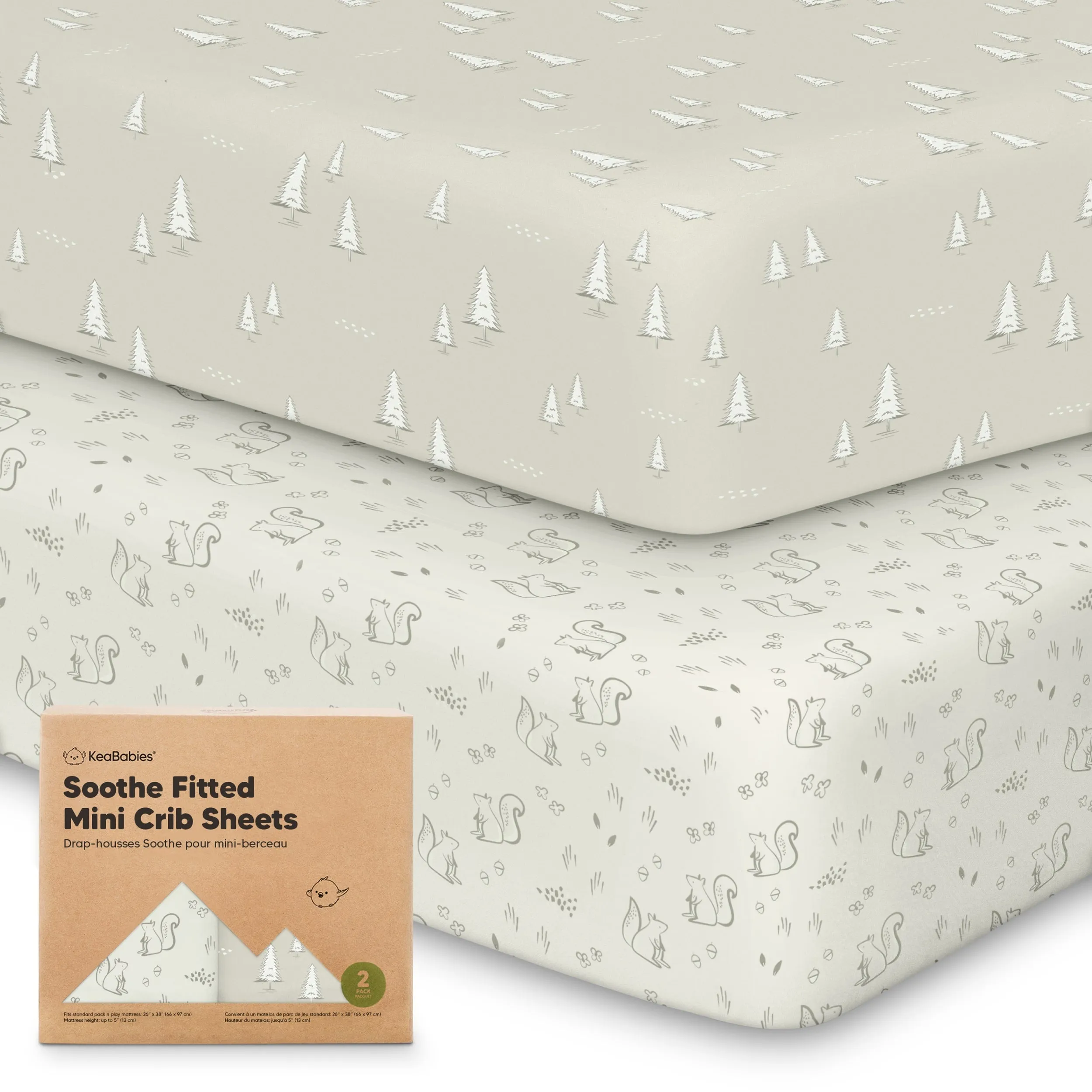 Soothe Fitted Mini Crib Sheet (Pine Grove)