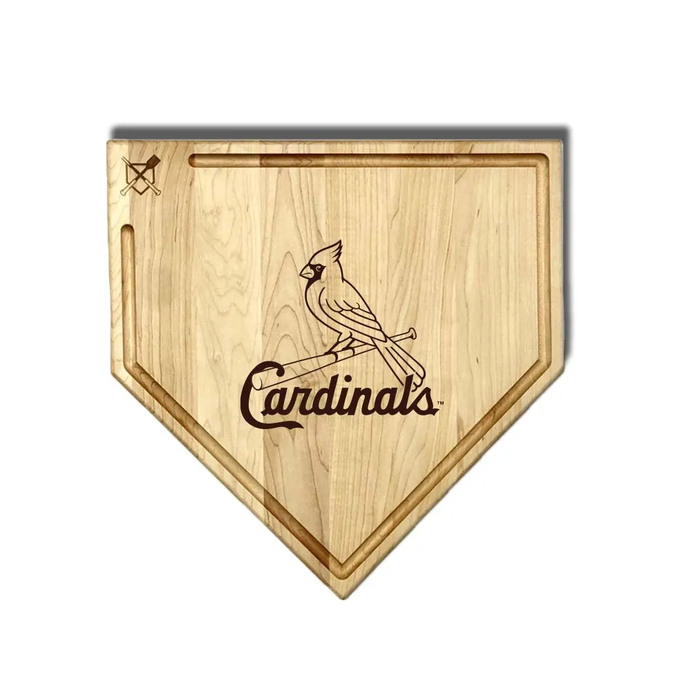 St. Louis Cardinals Home Plate Cutting Boards | Multiple Sizes | Multiple Designs