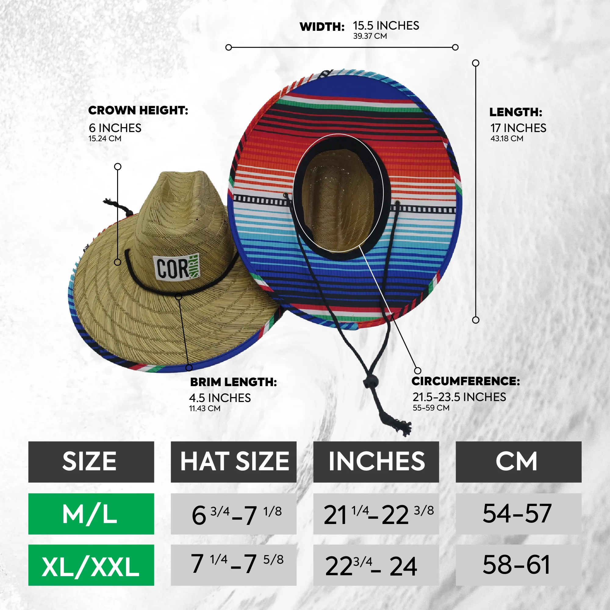 Straw Lifeguard Sun Beach Hats for Adults - Sarape