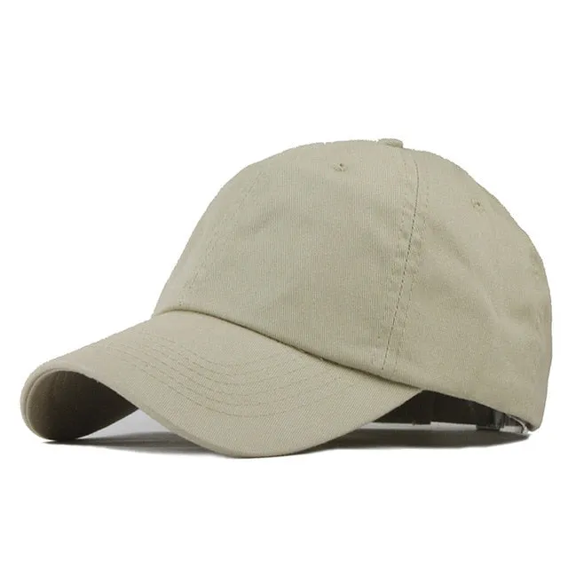 Summer Solid Color Cotton Snapback Baseball Cap