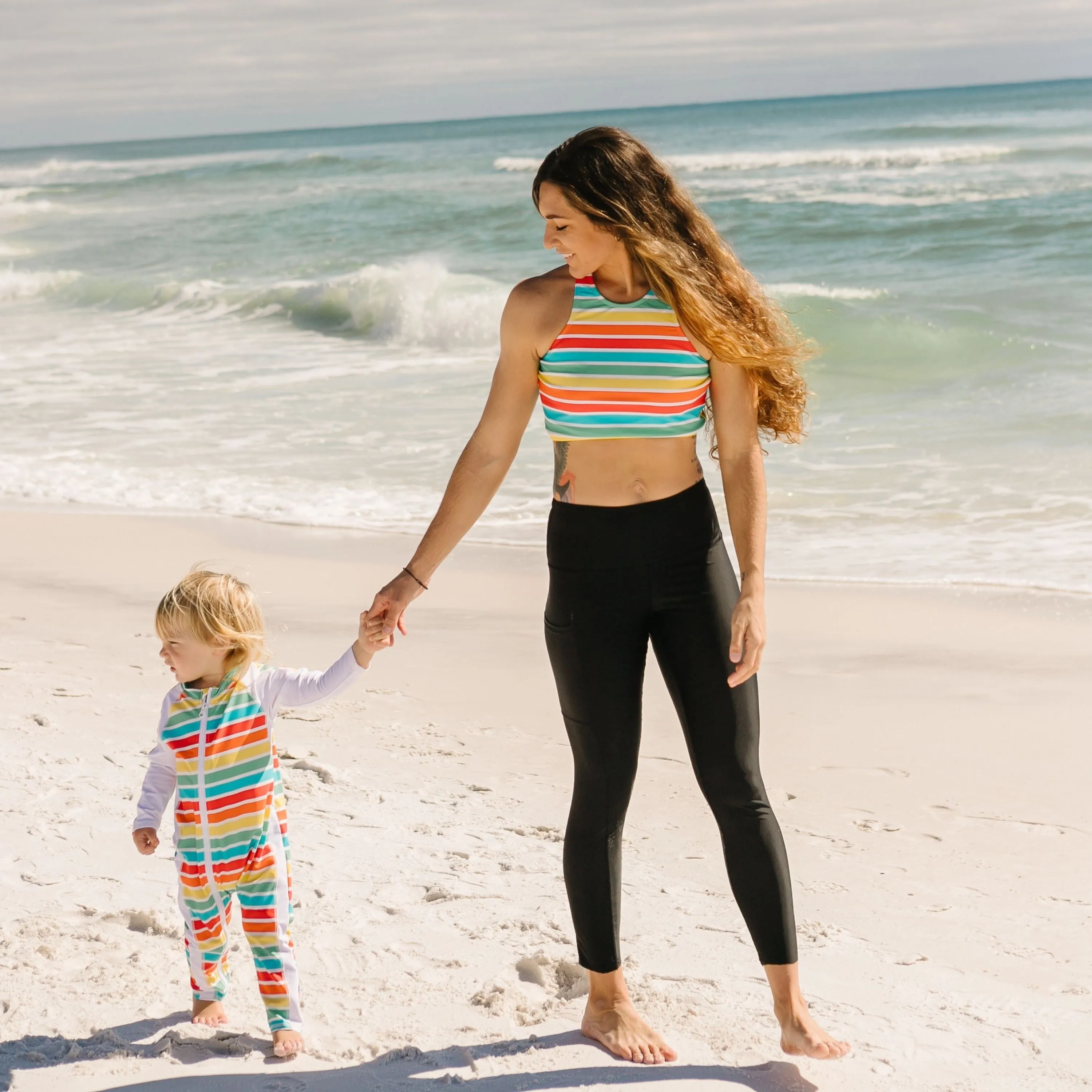 Sunsuit - Long Sleeve Romper Swimsuit | "Rainbow"