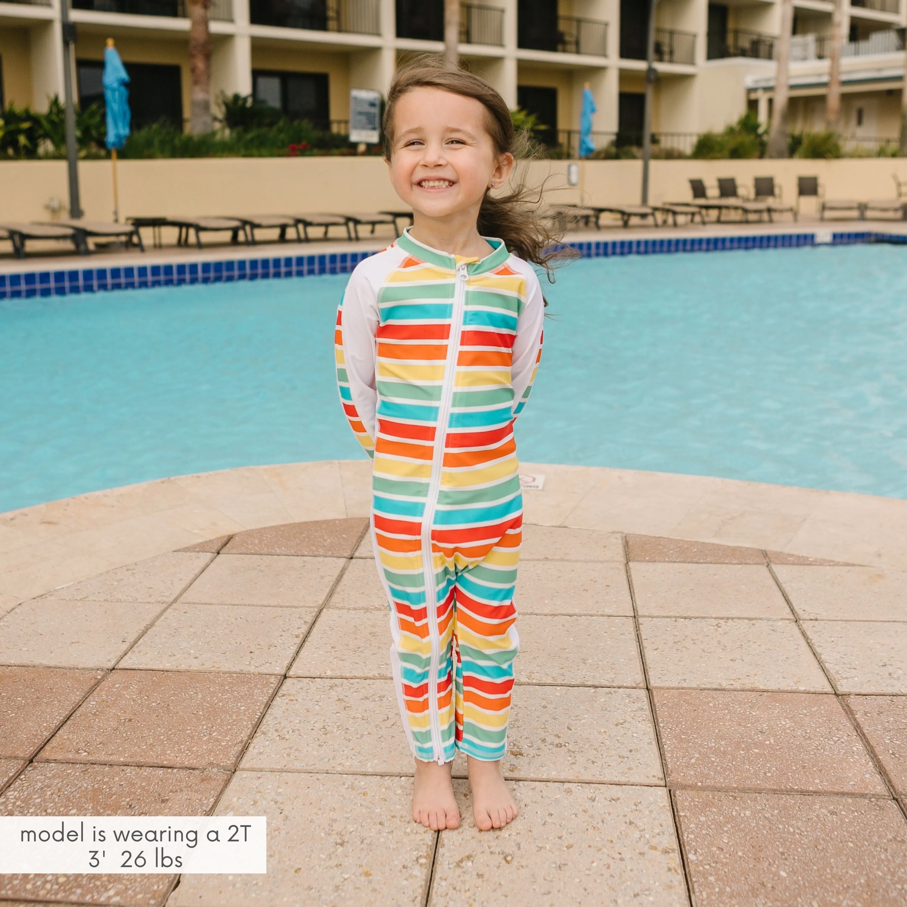 Sunsuit - Long Sleeve Romper Swimsuit | "Rainbow"