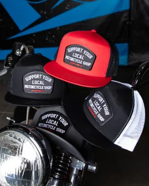 Support Your Local Motorcycle Shop Flat Bill Trucker Snapback