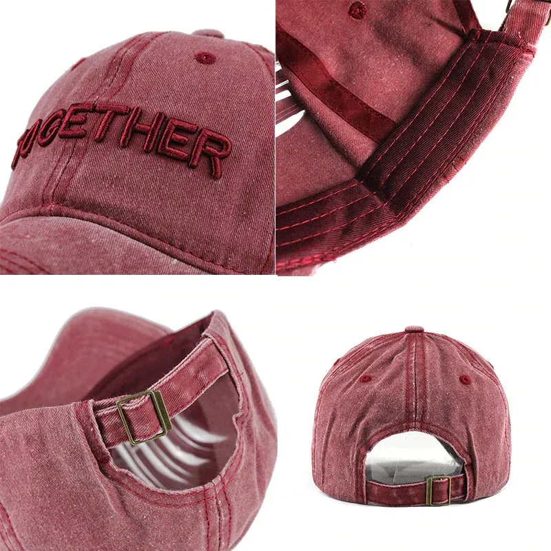 Together Embroidered Letter Snapback Baseball Cap