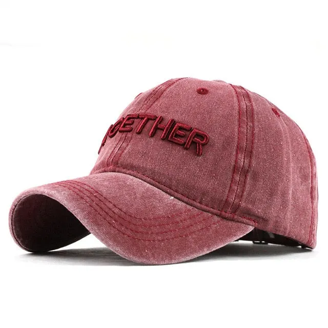 Together Embroidered Letter Snapback Baseball Cap