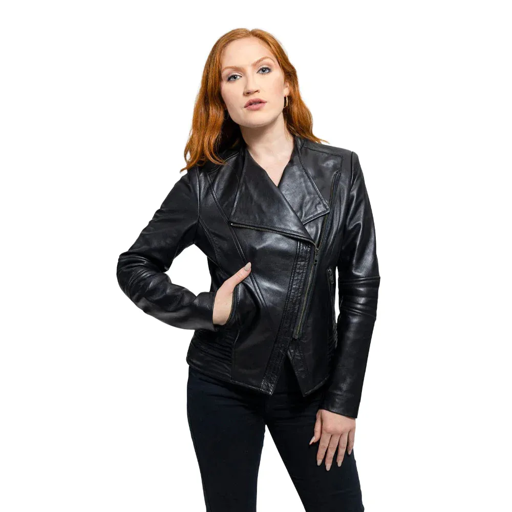 Trish Womens Leather Jacket Black