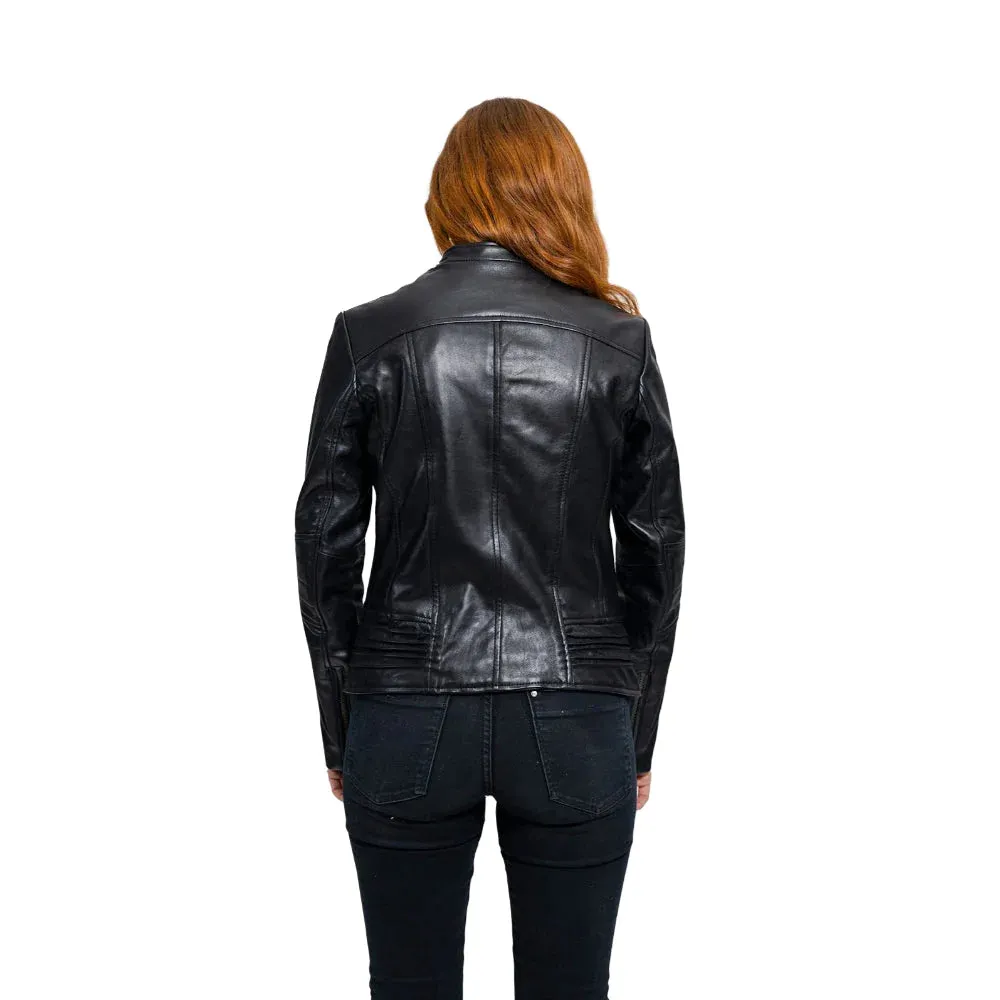 Trish Womens Leather Jacket Black