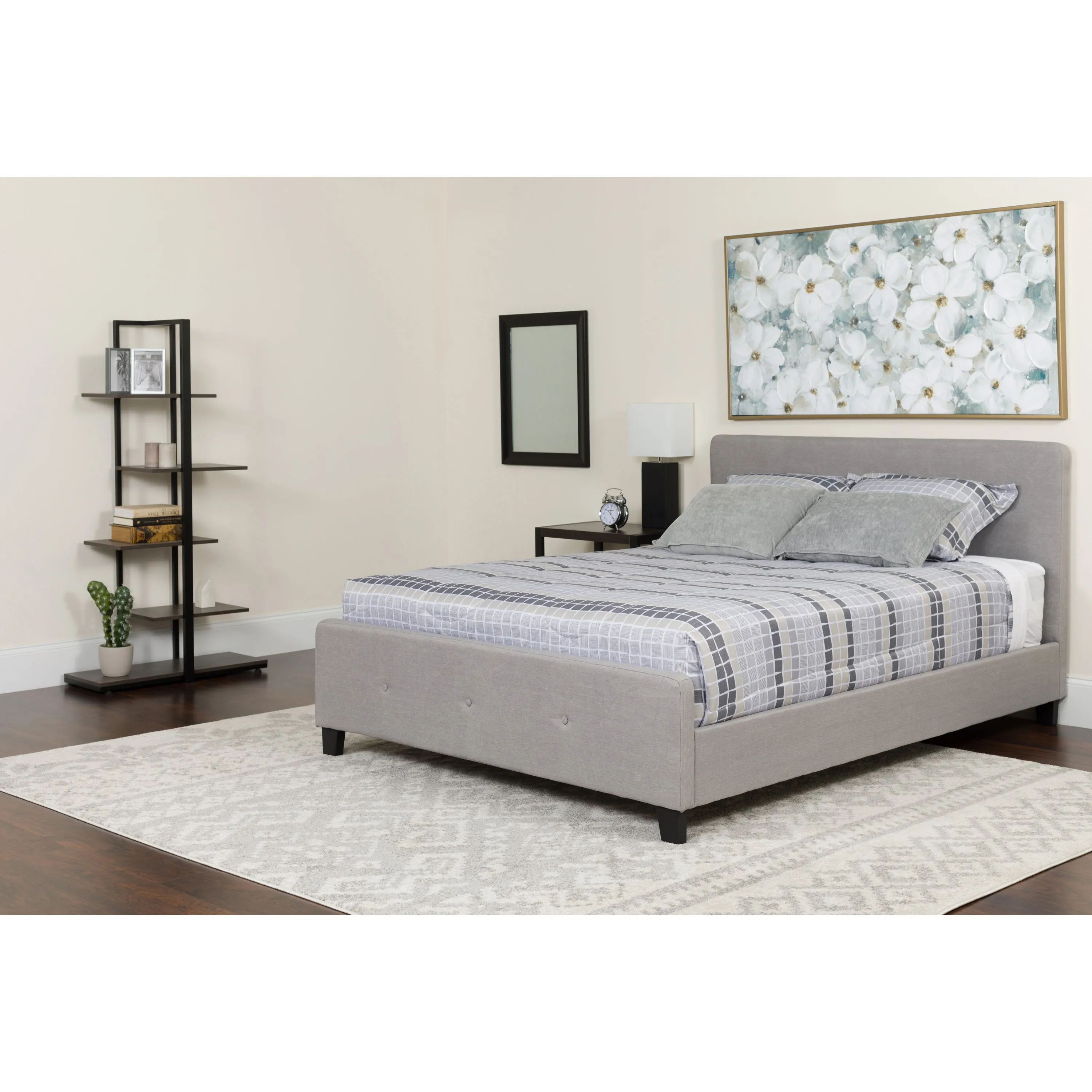 Twin Platform Bed Set-Gray HG-BM-25-GG