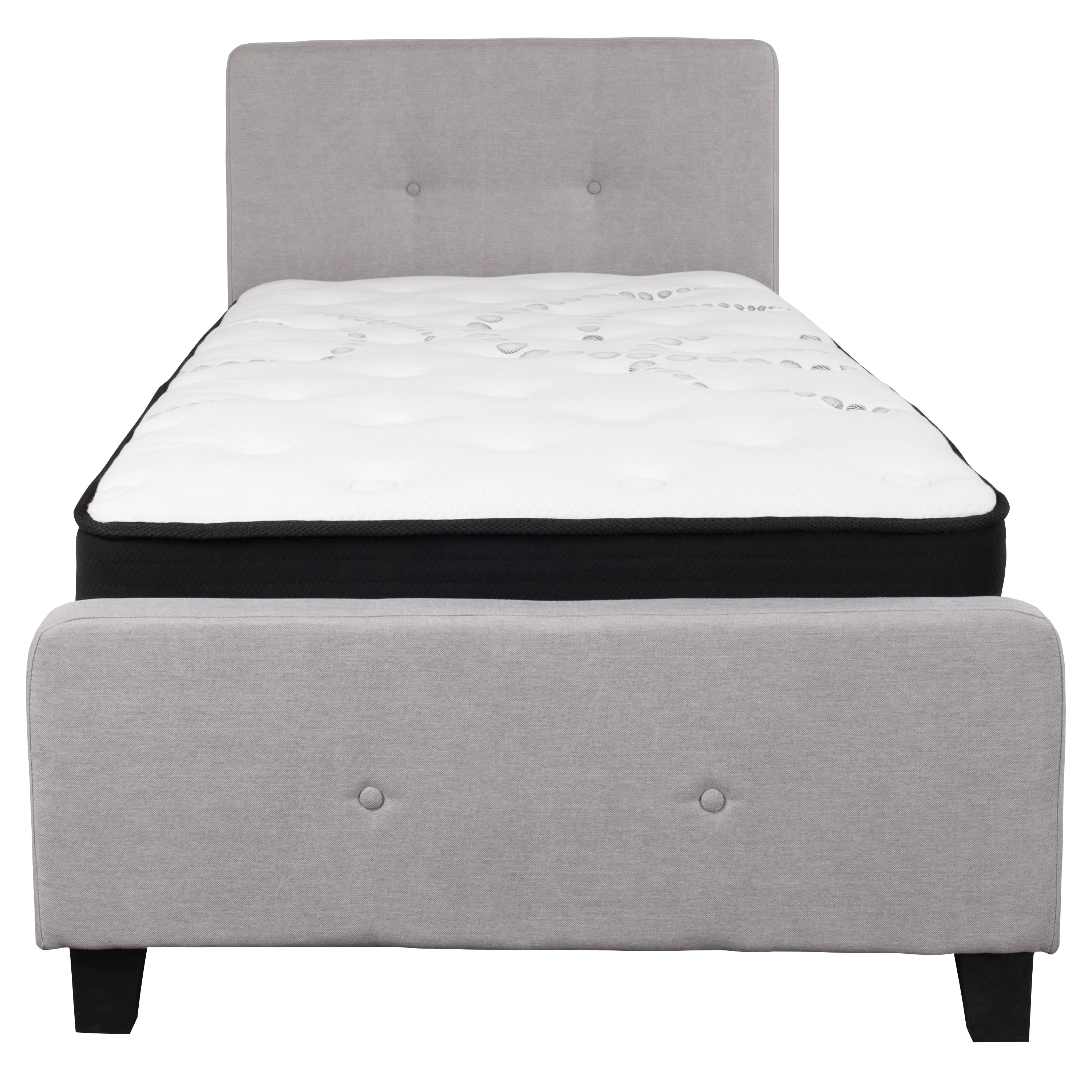 Twin Platform Bed Set-Gray HG-BM-25-GG