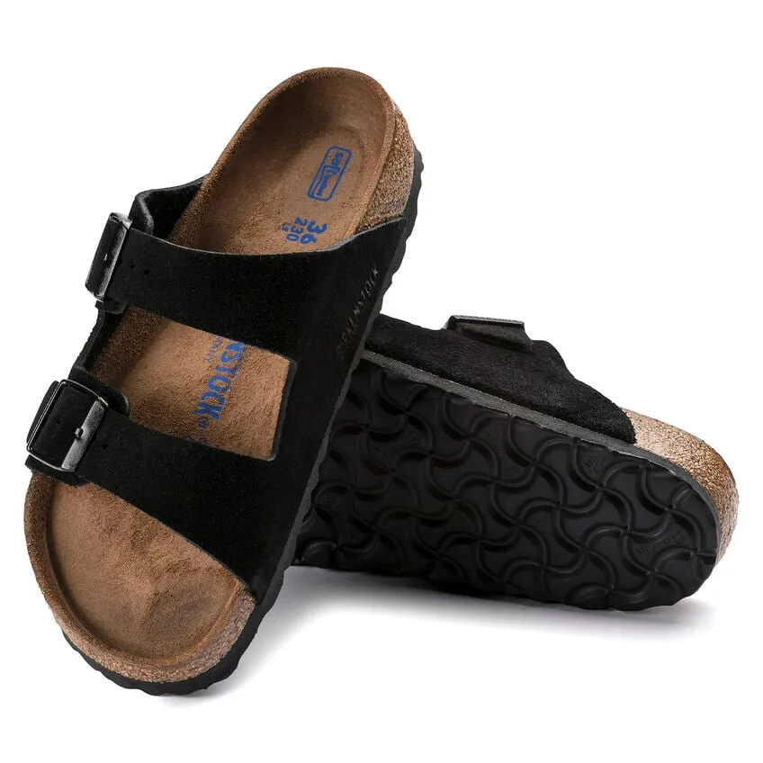 UNISEX BIRKENSTOCK ARIZONA SOFT FOOTBED | BLACK SUEDE