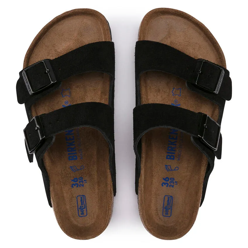 UNISEX BIRKENSTOCK ARIZONA SOFT FOOTBED | BLACK SUEDE