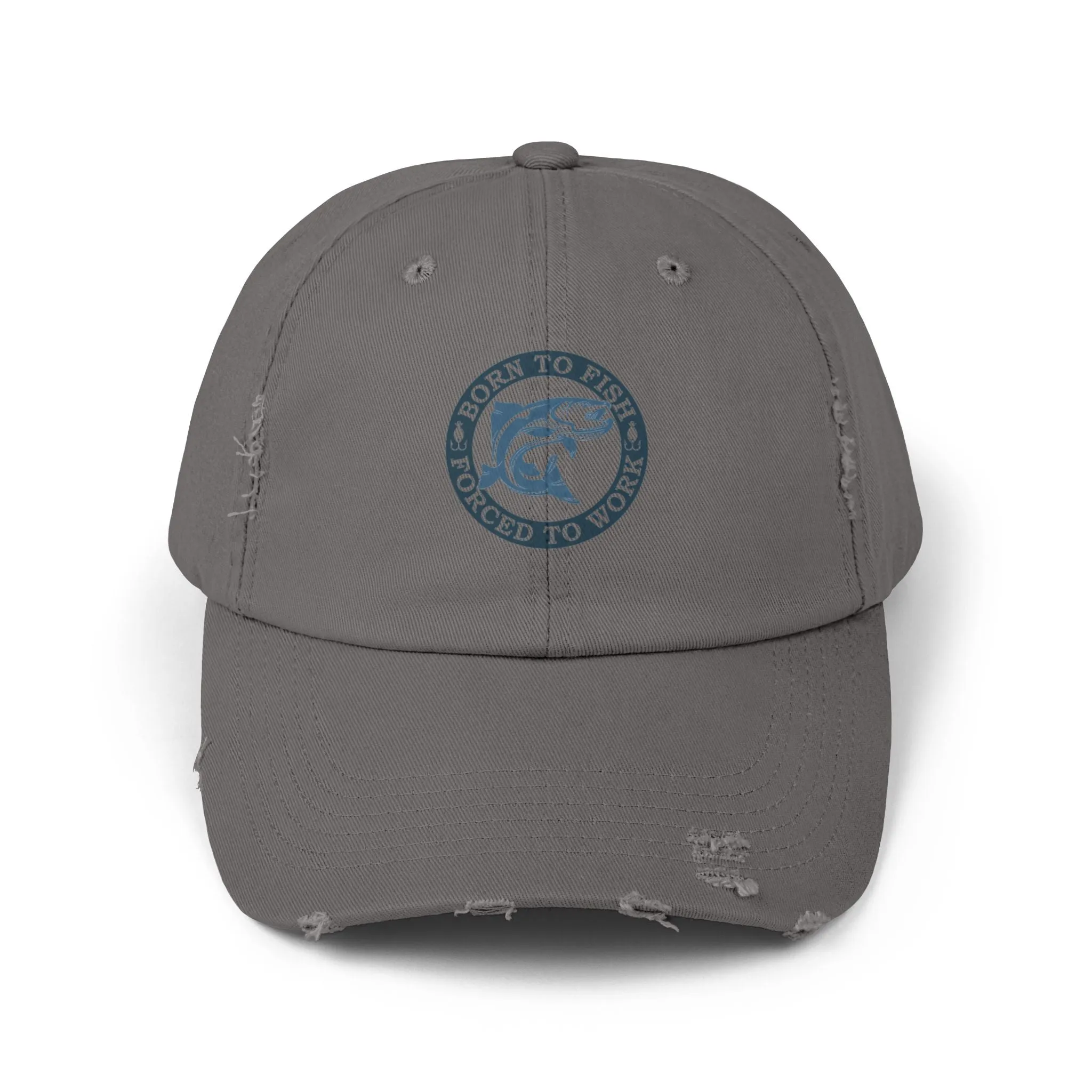 Unisex Distressed Cap: Born to fish