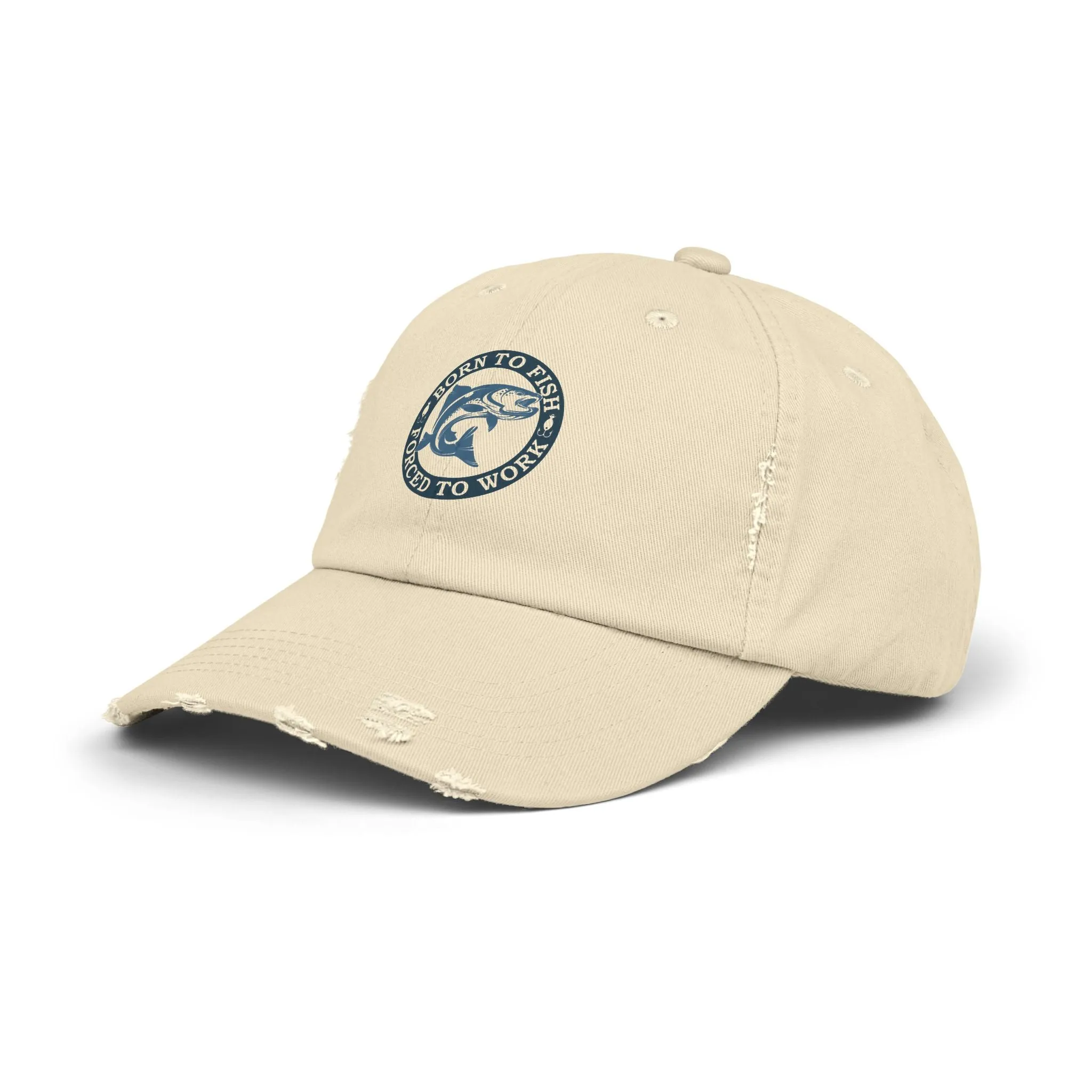 Unisex Distressed Cap: Born to fish