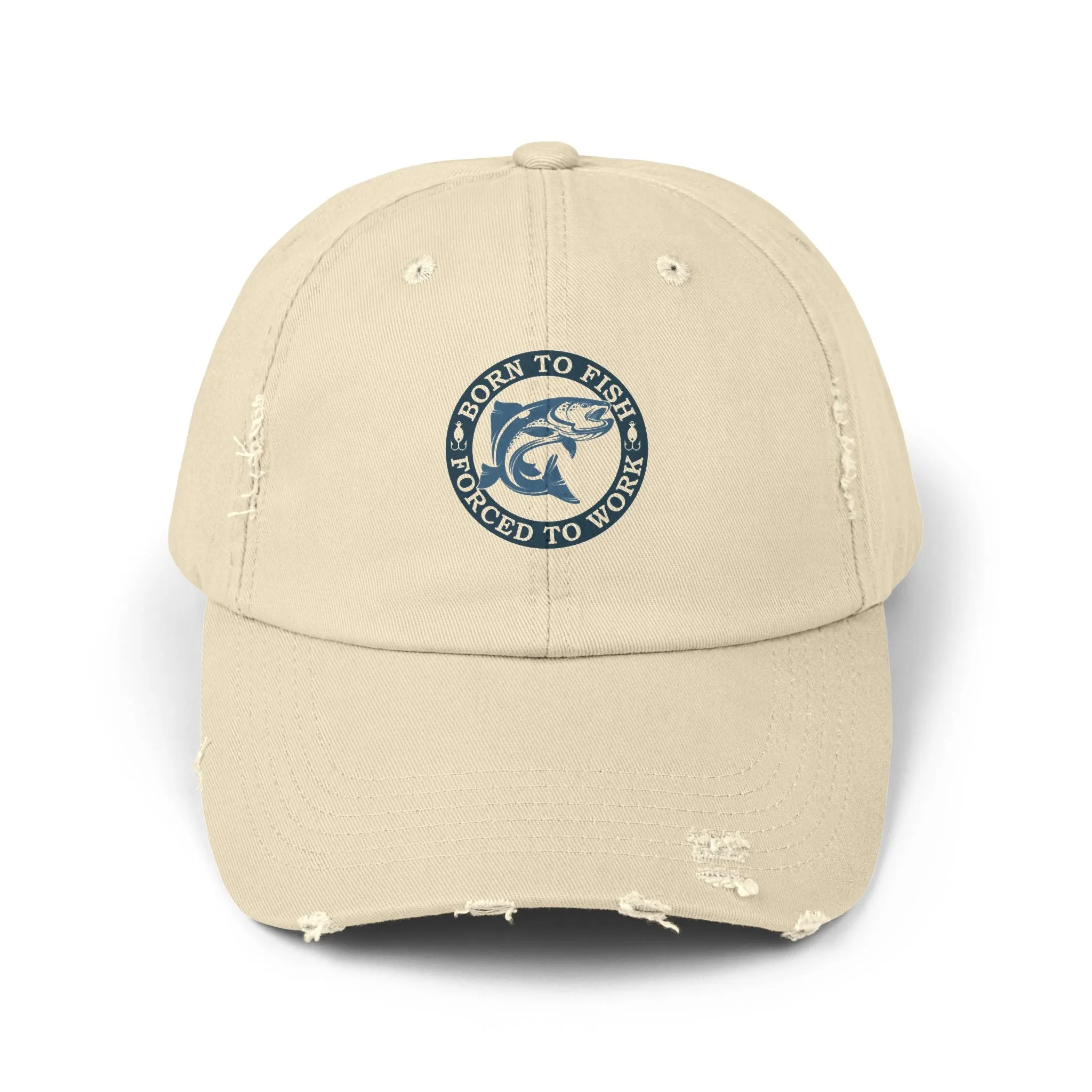 Unisex Distressed Cap: Born to fish